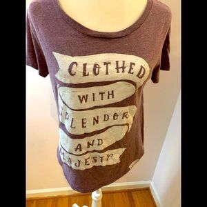 Walk in Love purple tee shirt, size S